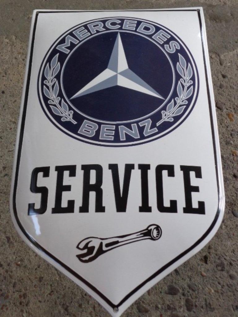 Mooi Mercedes Benz service emaillen garage showroom bord, Verzamelen, Merken en Reclamevoorwerpen, Ophalen of Verzenden, Zo goed als nieuw