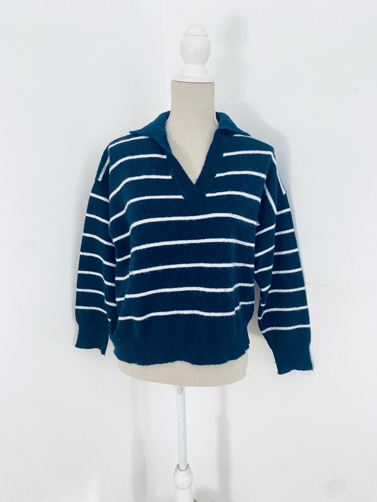 Pull rayé 38/M, Vêtements | Femmes, Pulls & Gilets, Porté, Taille 38/40 (M), Bleu, Enlèvement ou Envoi