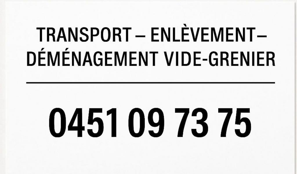Transport déménagement enlèvement 0451097375