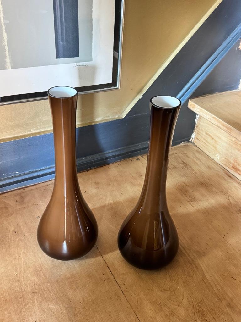 Glazen vaas handgeblazen, stukprijs, Ophalen, Wit, Glas