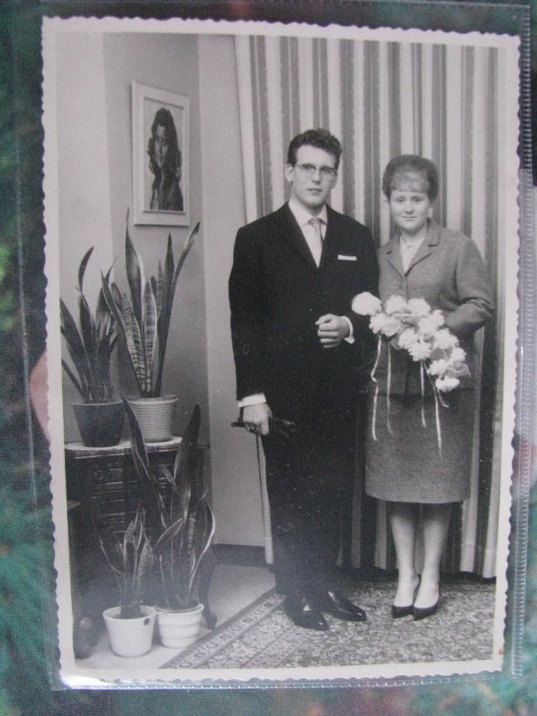 Vintage bruidspaar bruiloft huwelijk foto 1965, 1960 tot 1980, Foto, Ophalen of Verzenden, Zo goed als nieuw