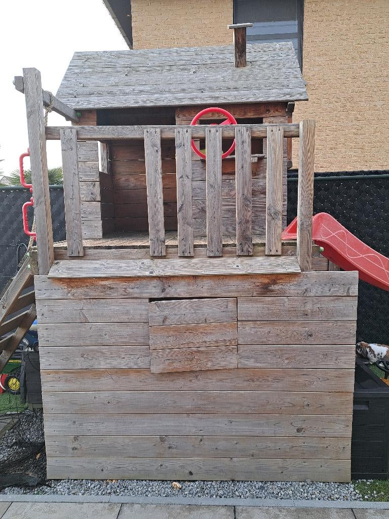 houten speelhuis, Enlèvement ou Envoi, Utilisé, Bois