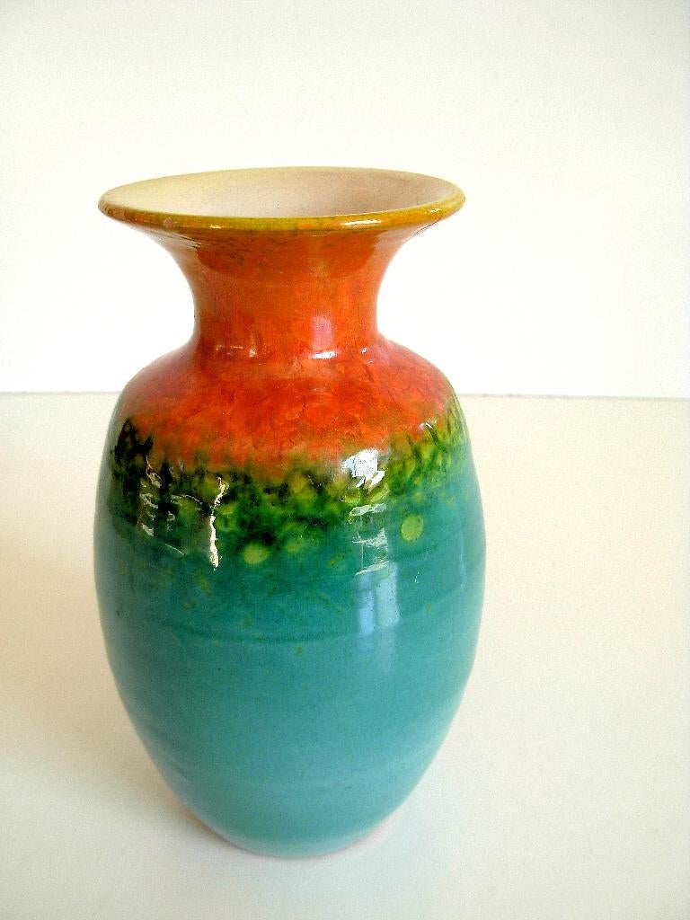 Vintage vaas in psychedelische kleuren - jaren 70, Huis en Inrichting, Woonaccessoires | Vazen, Zo goed als nieuw, Overige kleuren