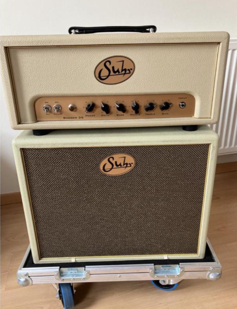Suhr Badger 35 head (cream limited edition)-cab-flightcase, Musique & Instruments, Enlèvement, Utilisé, Guitare, Moins de 50 watts