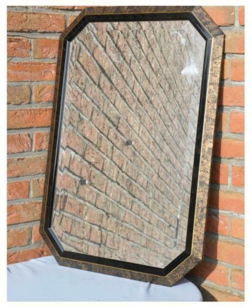 § miroir biseauté tour bois chamarré, Ophalen, Minder dan 50 cm, Gebruikt, Minder dan 100 cm