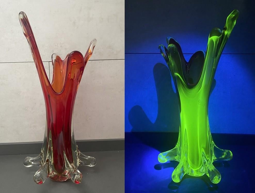 Grote zware uranium vaas Murano?, Antiquités & Art, Enlèvement ou Envoi