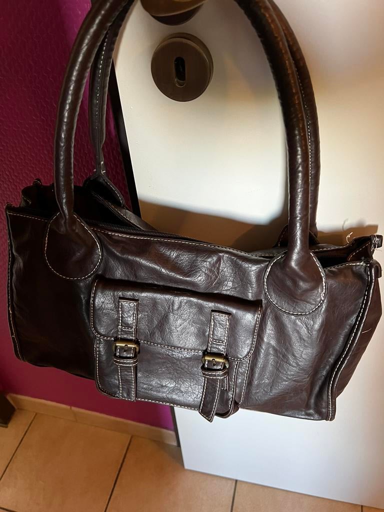 Sac en cuir, Utilisé, Brun, Sac à main