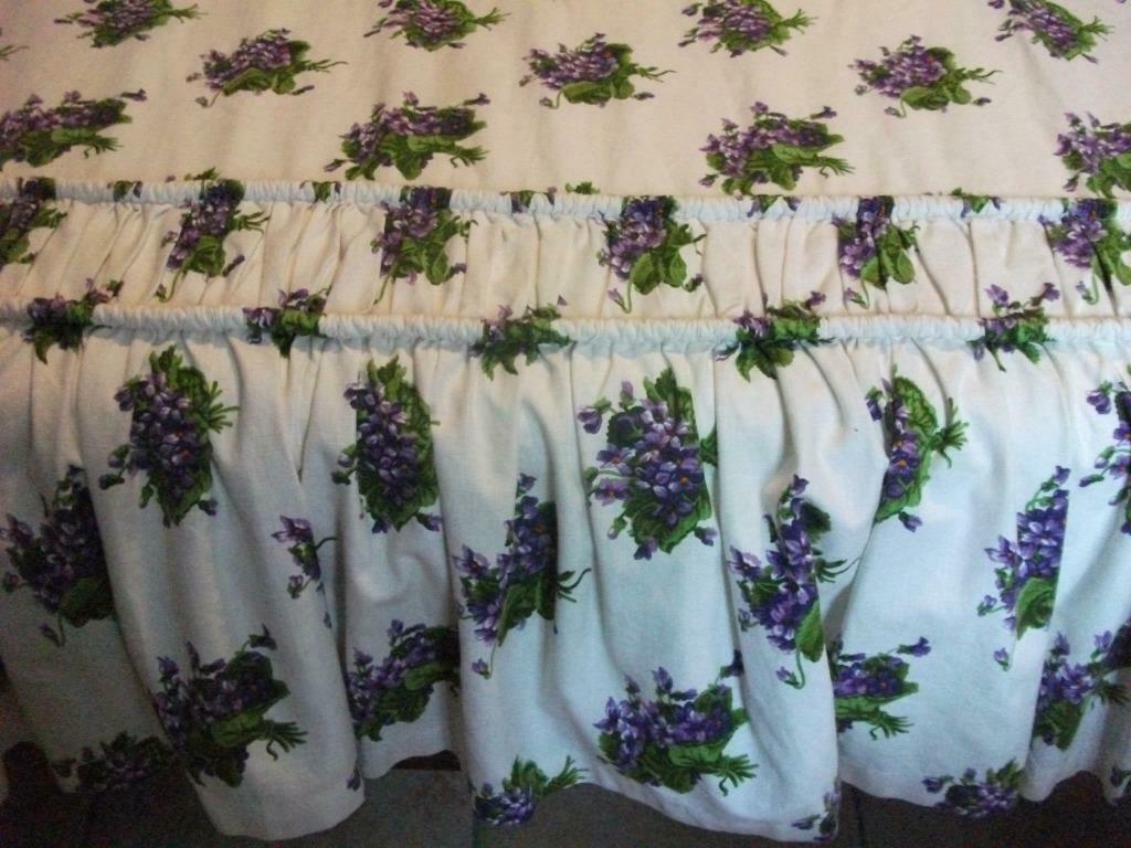 Couvre-lit rétro Romanex de Boussac Violettes lit 2 pers, Enlèvement ou Envoi, Comme neuf, Deux personnes, Autres types