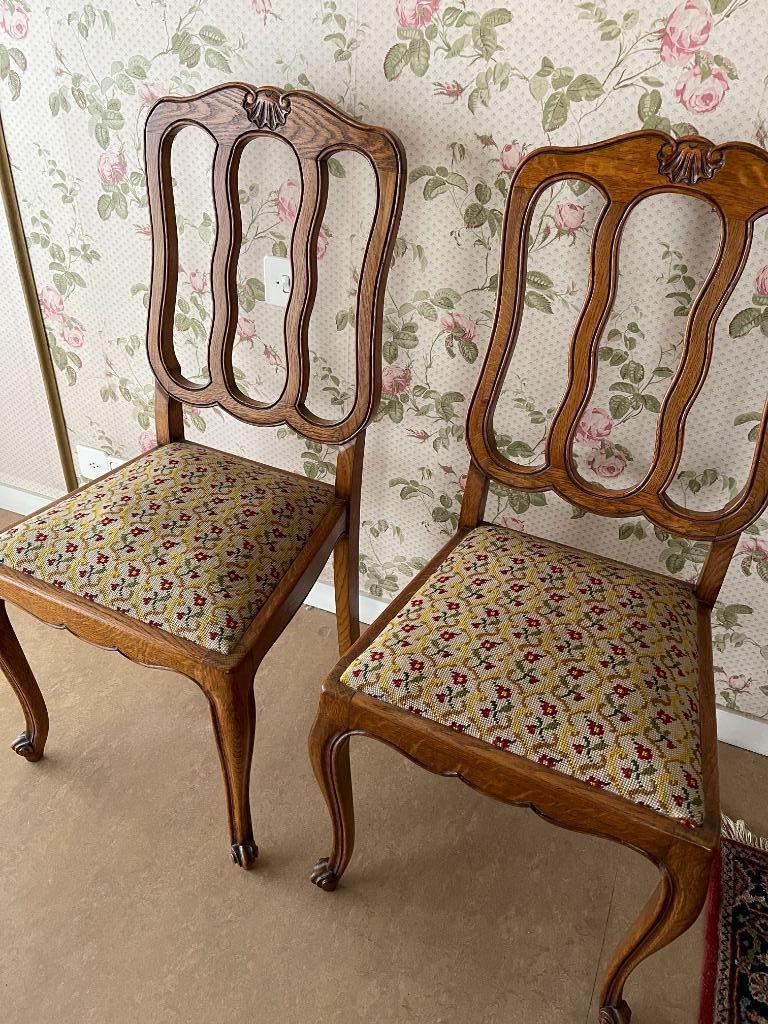 SET VAN TWEE VINTAGE STOELEN, Huis en Inrichting, Stoelen, Ophalen, Zo goed als nieuw, Hout, Twee