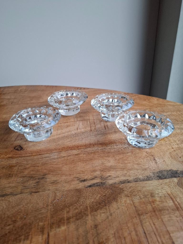 kandelaar ,4 stuks, Antiek en Kunst, Ophalen of Verzenden, Glas