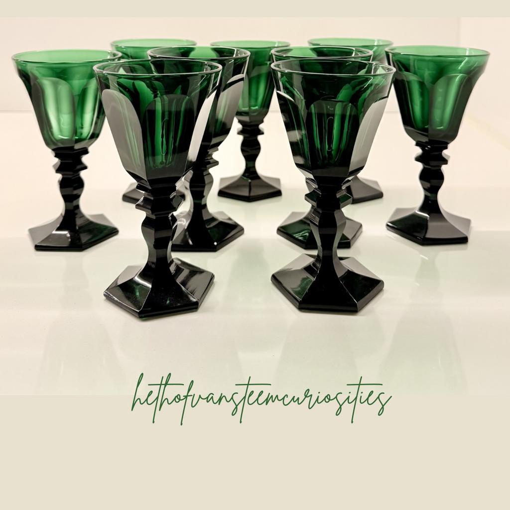 Cristal 9 verres à vin Interbellum, Enlèvement ou Envoi