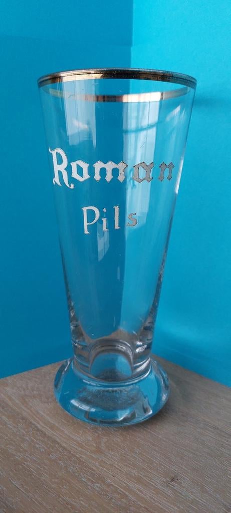 Oude flut Roman Pils Br.Roman Mater - Oudenaarde ., Verzamelen, Ophalen of Verzenden, Zo goed als nieuw, Glas of Glazen, Overige merken