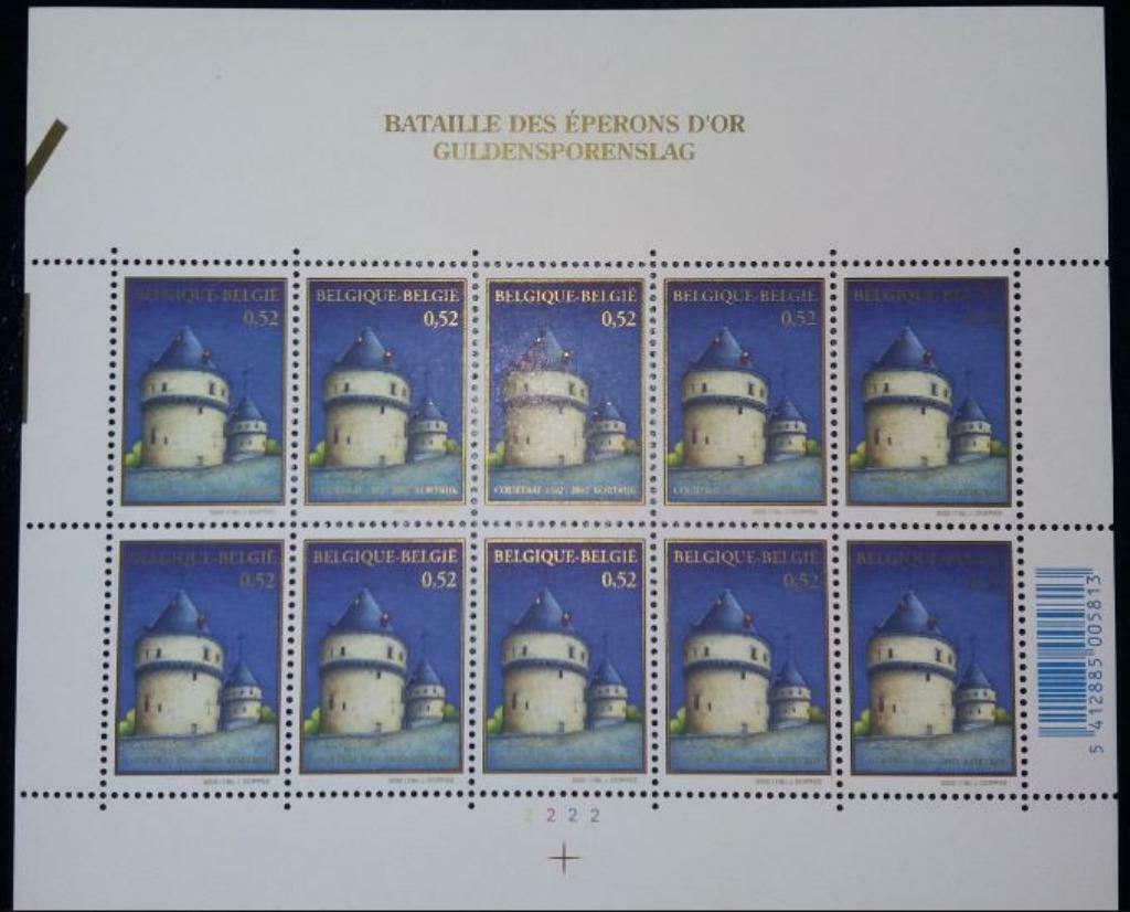 F3089 700ste verjaardag van de Guldensporenslag in Kortrijk, Postzegels en Munten, Ophalen of Verzenden, Frankeerzegel, Postfris
