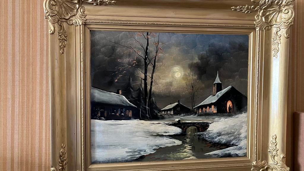 2 schilderijen  met landschap, Enlèvement