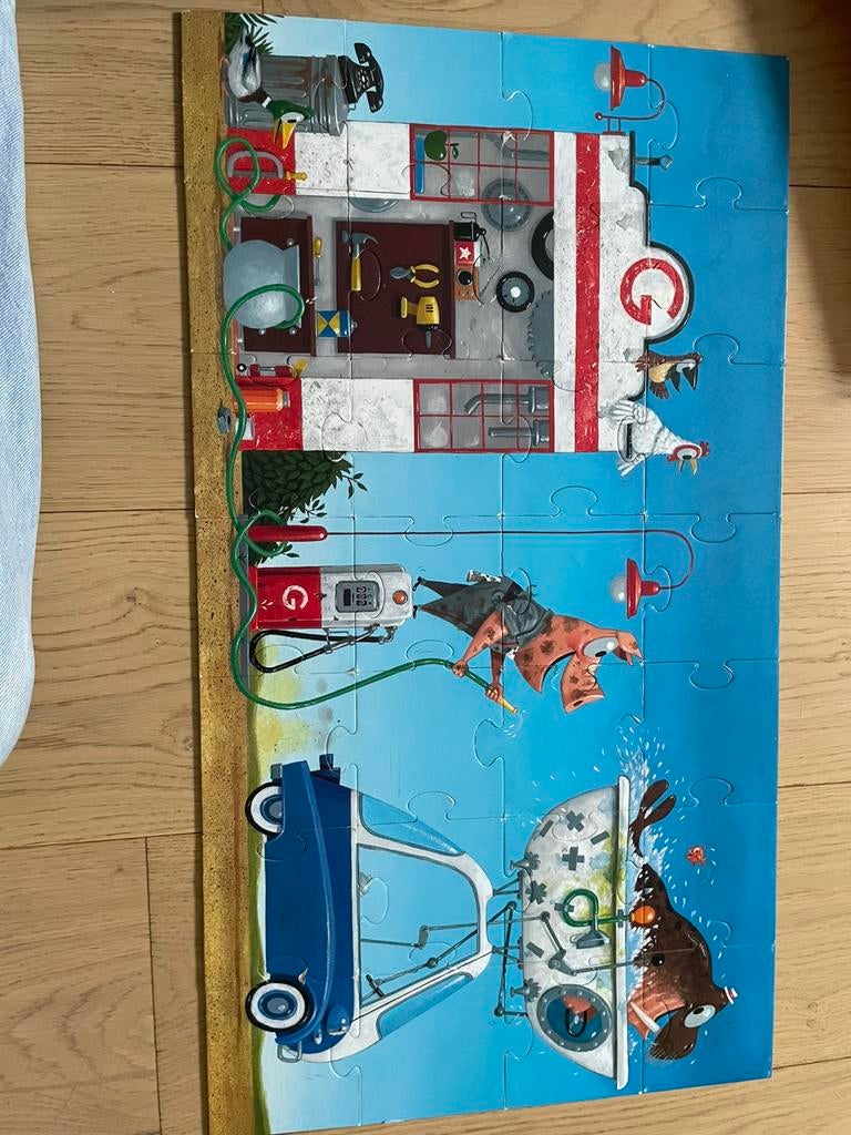 Maxi puzzle double face 28 pieces - LeoTimmers, Enlèvement, 10 à 50 pièces, Utilisé, 4 à 6 ans
