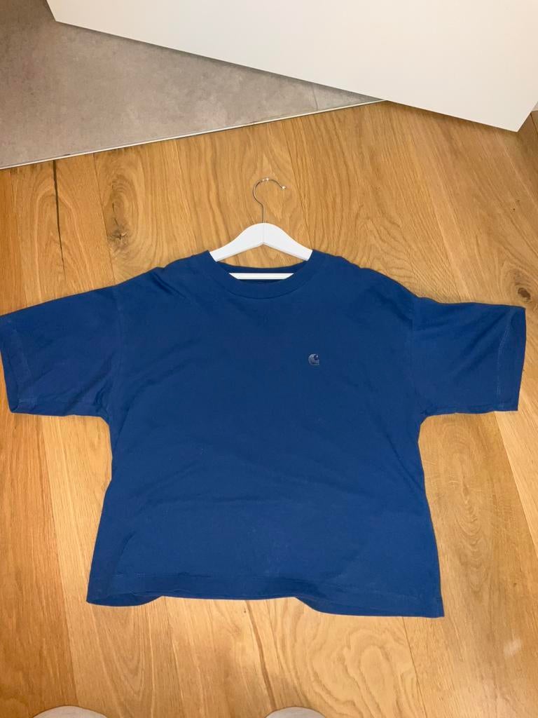 Donkerblauwe carhartt t-shirt, Kleding | Dames, Ophalen, Blauw, Zo goed als nieuw, Korte mouw