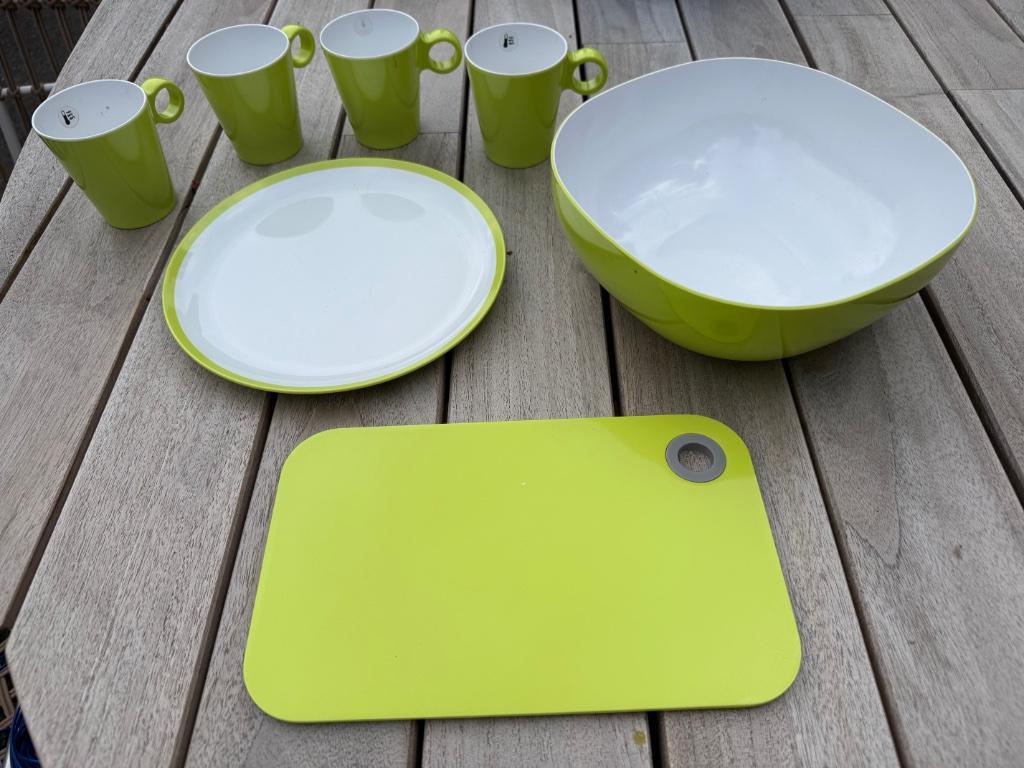 Mepal servies lime, Caravans en Kamperen, Ophalen of Verzenden, Zo goed als nieuw
