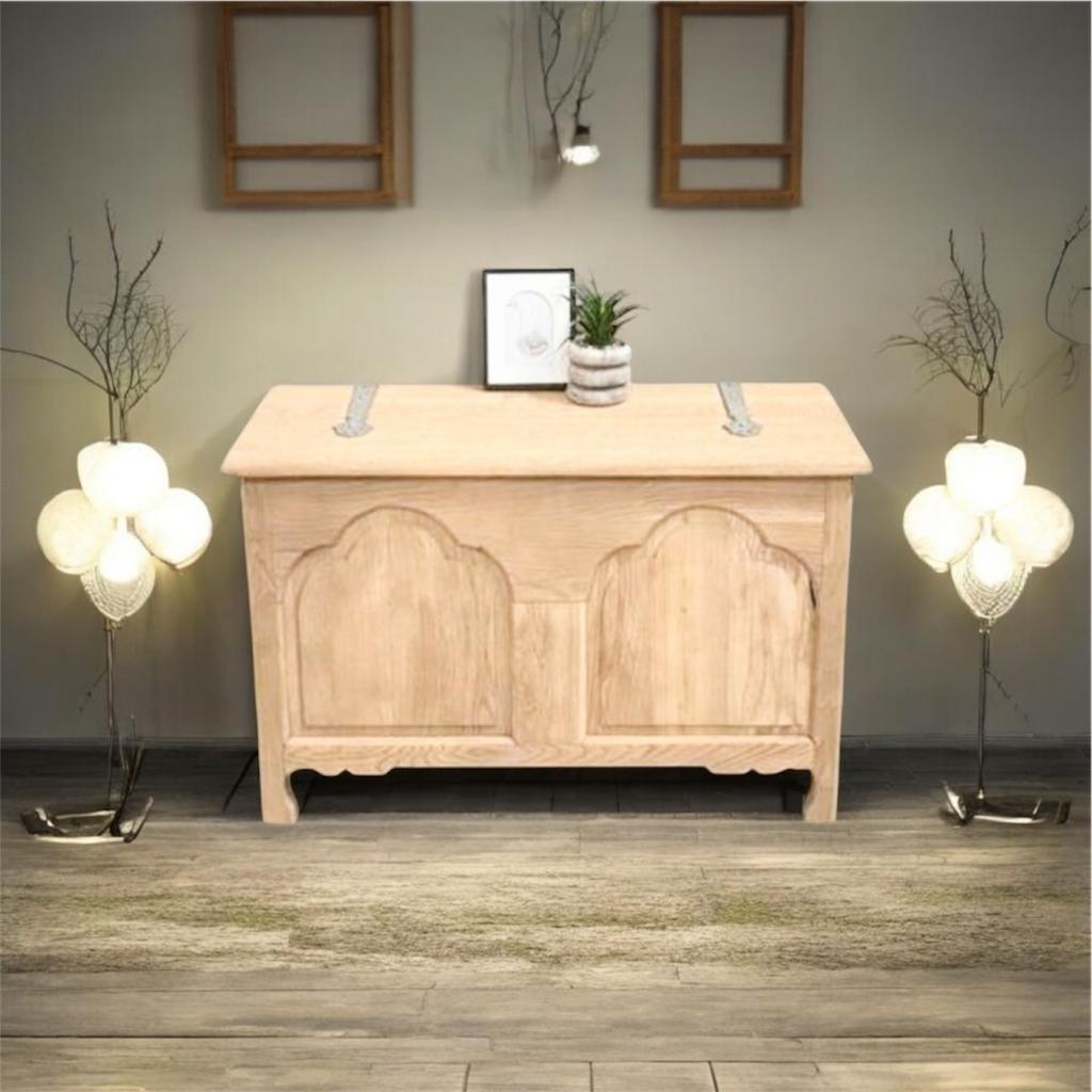 Prachtige airbrush-eikenhouten kist ️, Ophalen, Zo goed als nieuw, Eikenhout