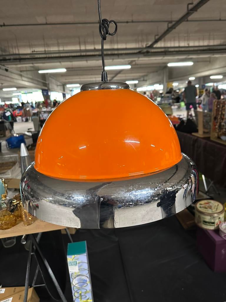 Suspension annees 70 vintage orange et chrome, Enlèvement, Utilisé, Métal