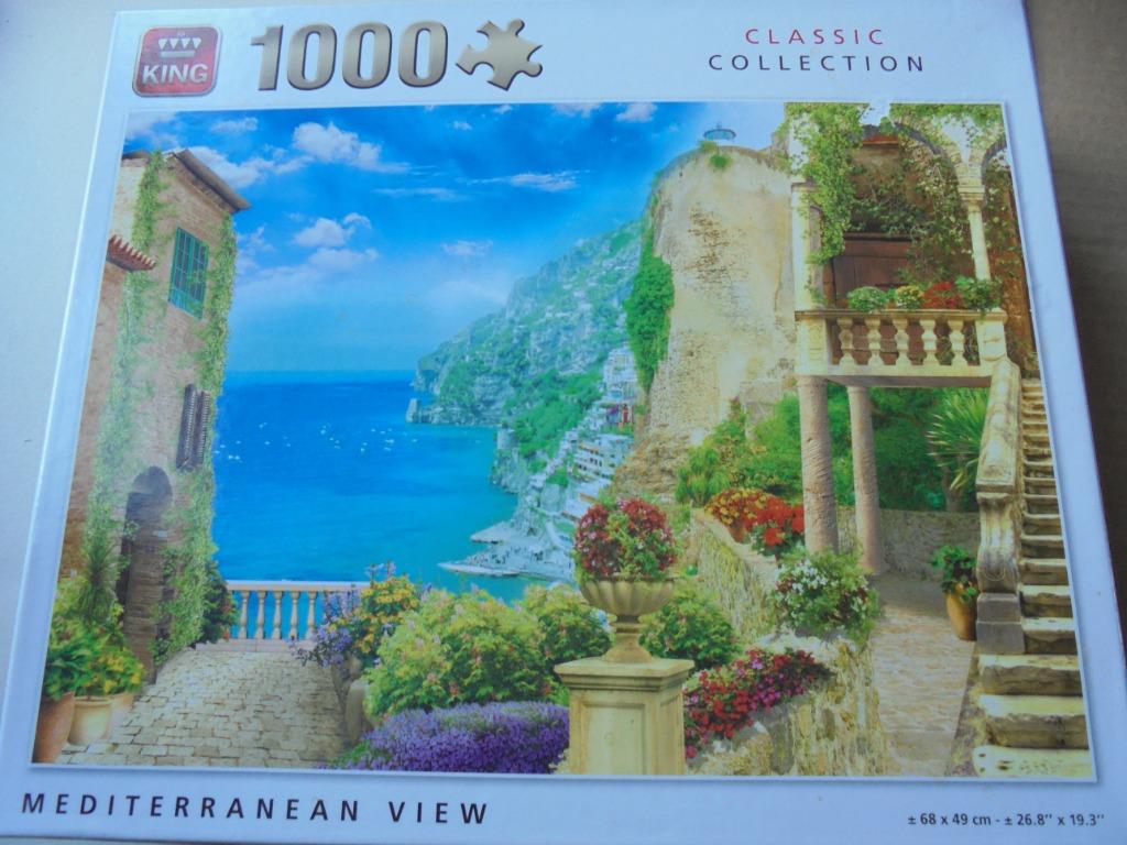 Puzzle 1000 pièces KING « Collection classique » Méditerrané, Enlèvement ou Envoi, 500 à 1500 pièces, Utilisé, Puzzle