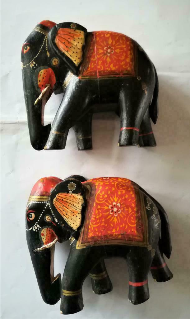 2 oude olifanten uit Rajasthan, Antiek en Kunst, Ophalen of Verzenden