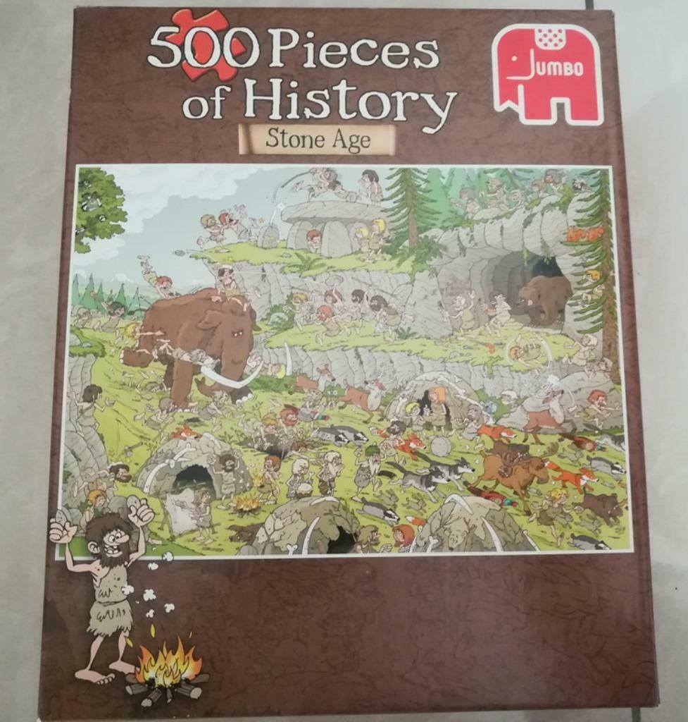 Puzzle enfant Jumbo Pieces of History The Stone age 500pc, Kinderen en Baby's, Speelgoed | Kinderpuzzels, Gebruikt, 6 jaar of ouder