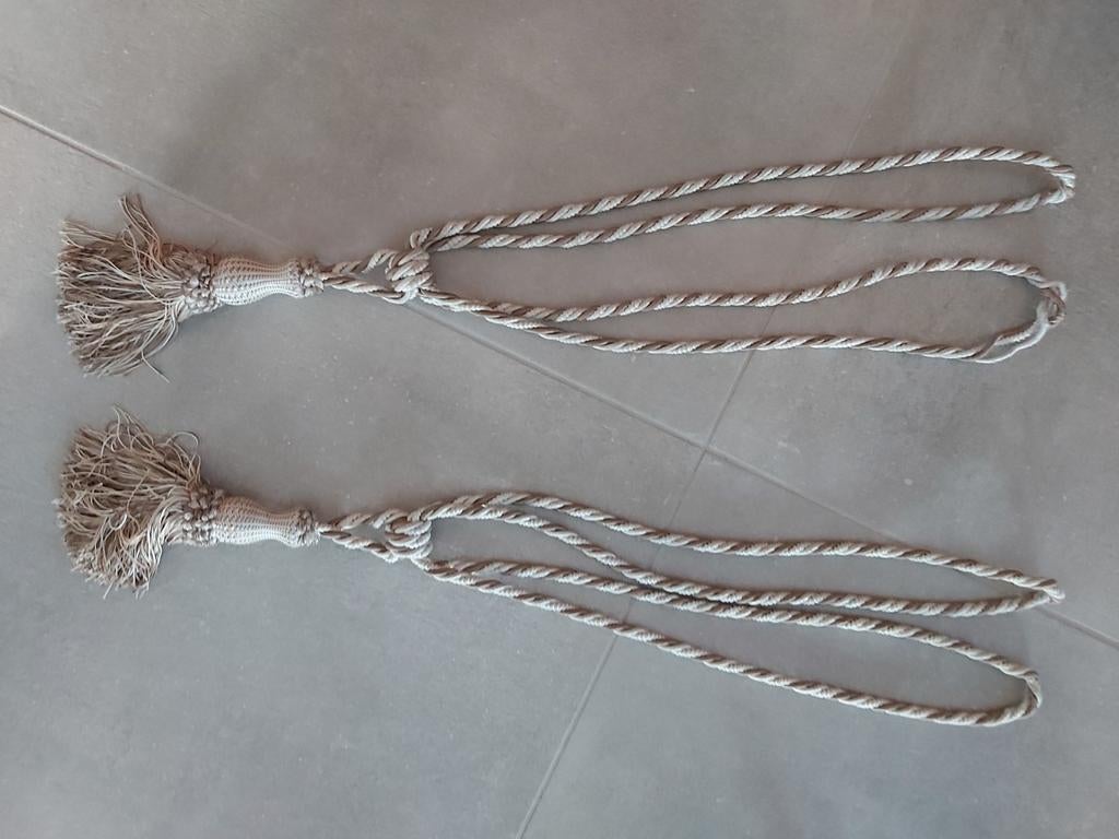 1 paire d'embrasses pour rideaux ou tentures beiges, Enlèvement ou Envoi, Utilisé
