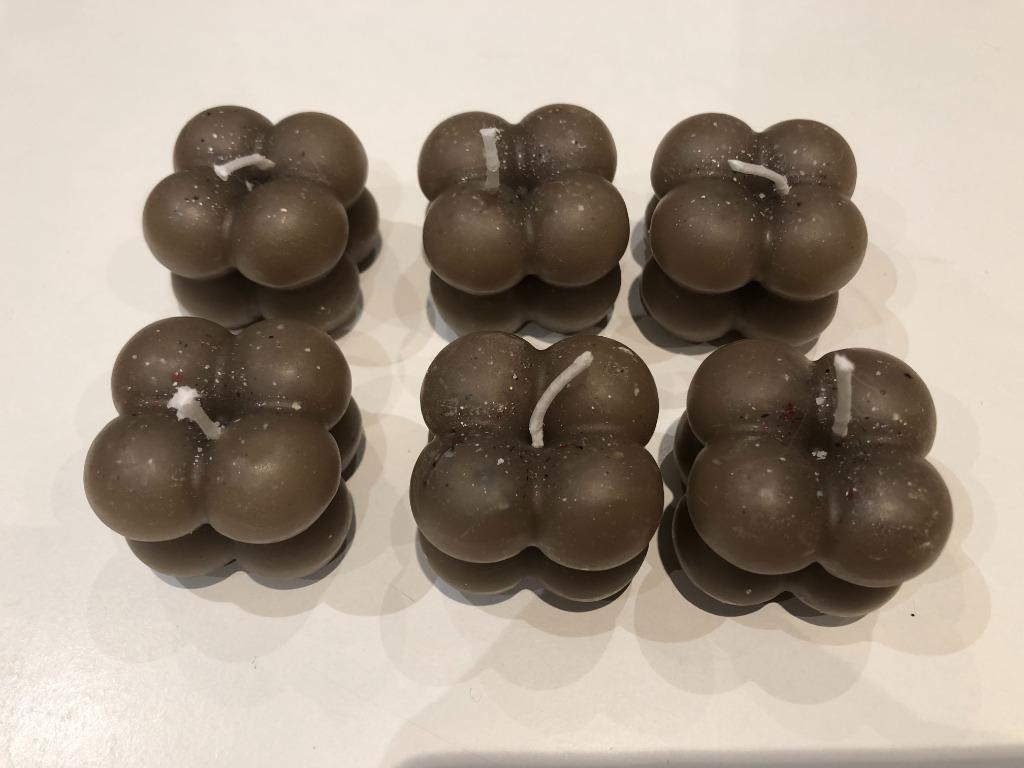 6 kubus kaarsjes, Ophalen of Verzenden, Nieuw, Bruin, Kaars