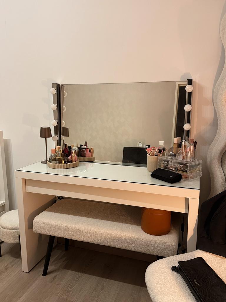 Complete make-up tafel set - IKEA MALM + accessoires, Huis en Inrichting, Ophalen, Zo goed als nieuw
