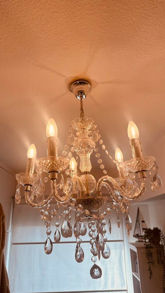 Sier luchter, Huis en Inrichting, Lampen | Kroonluchters, Ophalen, Zo goed als nieuw