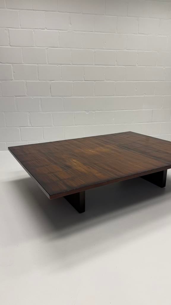 Salontafel bamboo en wengé, 100 à 150 cm, Moins de 50 cm, Vintage, 100 à 150 cm