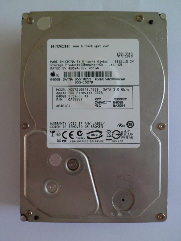Harde Schijf HITACHI 640GB, 32MB Cache, 3.5Inch, 7200RPM, Intern, Ophalen of Verzenden, Zo goed als nieuw, Hitachi