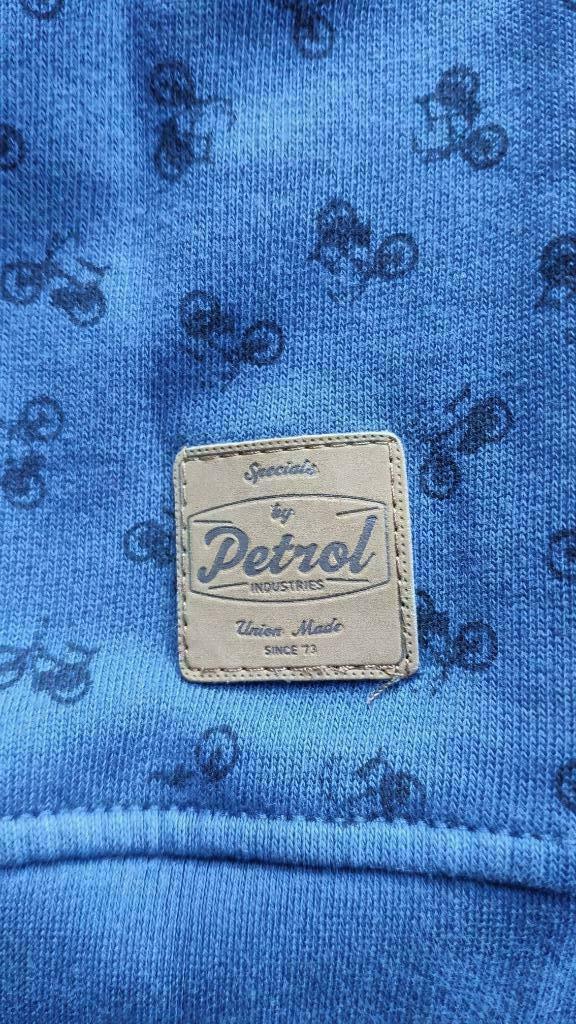 Blauwe Petrol hoodie hoody vest met kap - fietsmotief - 116, Ophalen of Verzenden, Gebruikt, Jongen of Meisje, Trui of Vest