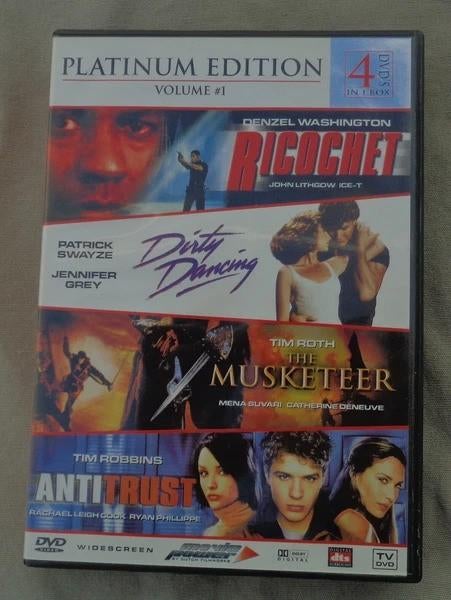 Ricochet Dirty Dancing Musketeer Antitrust 4x DVD, Alle leeftijden, Verzenden, Zo goed als nieuw