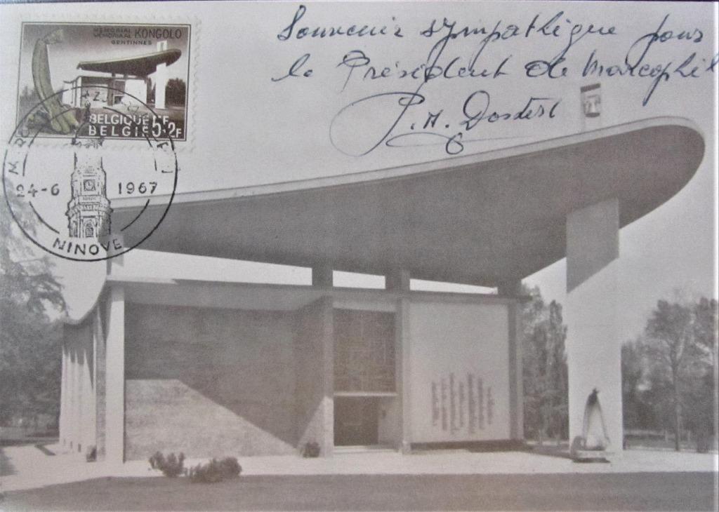 ORIG. POSTKAART NINOVE- GENTINES- KONGOLO MEMORIAL, Verzamelen, Ophalen of Verzenden, 1960 tot 1980, Ongelopen, Oost-Vlaanderen