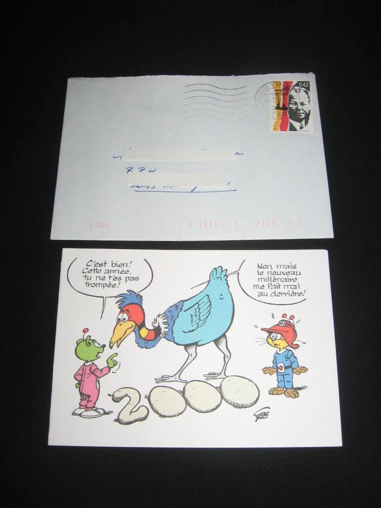 Strip nieuwjaar kaart Gos 2000, Ophalen of Verzenden, Overige figuren, Zo goed als nieuw