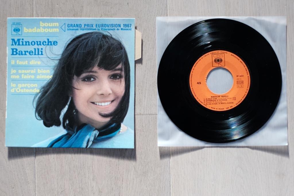 Minouche Barelli eurovision gainsbourg EP 45t, Enlèvement ou Envoi, Comme neuf, Autres formats
