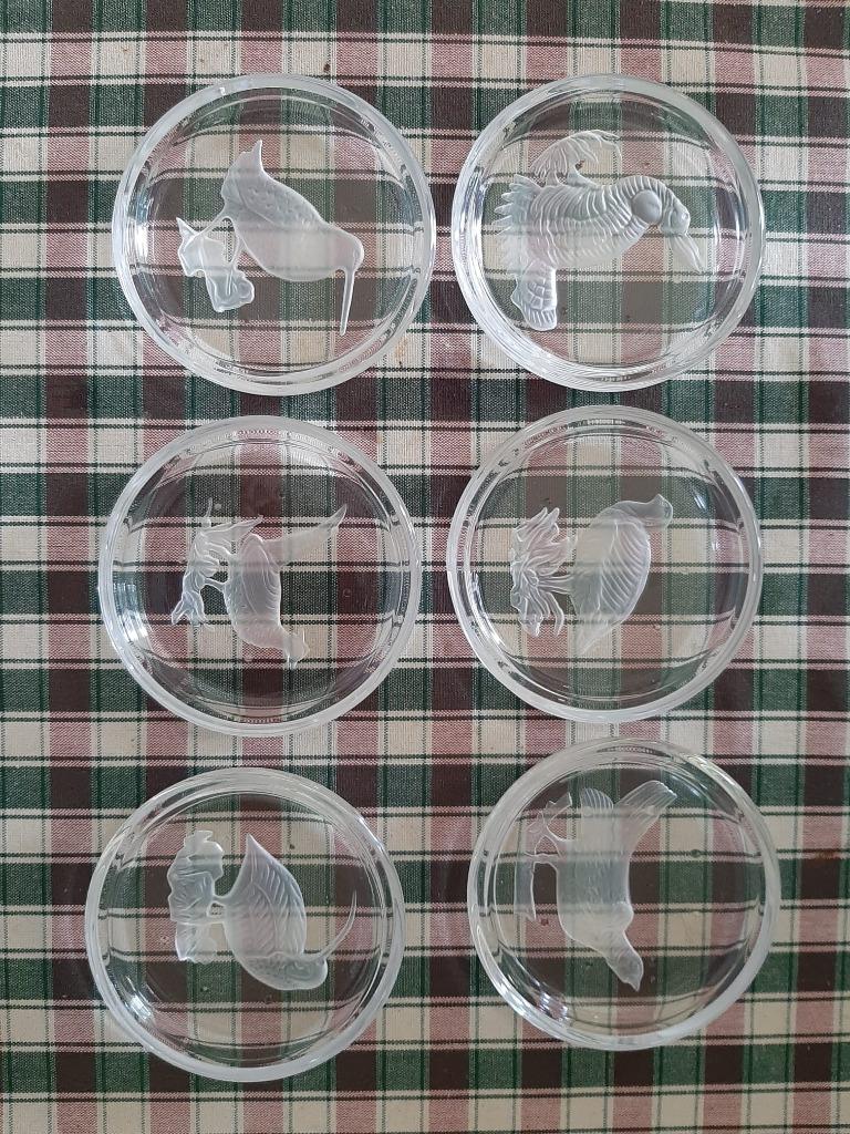 6 sous-verres anciens Val-Saint-Lambert, Ophalen, Zo goed als nieuw, Overig