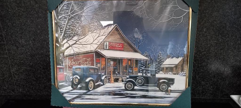 Kader van Coca cola collectie oude garage., Ophalen, Zo goed als nieuw