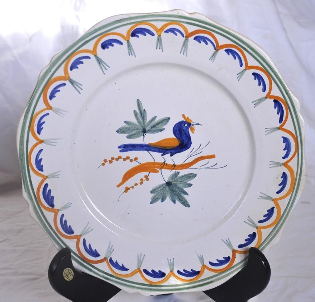 assiette décorative française décor a l'oiseau (1), Antiquités & Art, Enlèvement ou Envoi