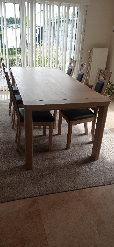 Eiken eetkamer, Huis en Inrichting, Complete eetkamers, Zo goed als nieuw, 6 tot 8 stoelen, Ophalen