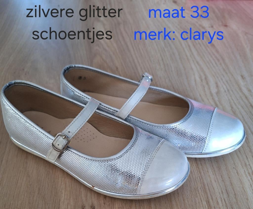 Zilver glitter schoenen Clarys maat 33, Enlèvement ou Envoi, Clarys, Utilisé, Chaussures