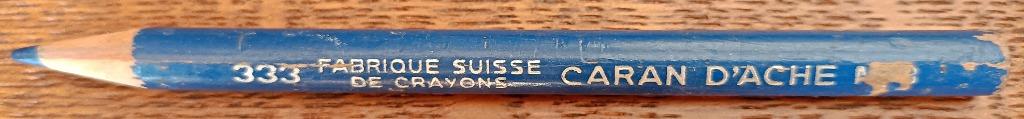 Crayon de couleur bleu Caran d'Ache 333 - Fabrique Suisse, Ophalen of Verzenden, Gebruikt