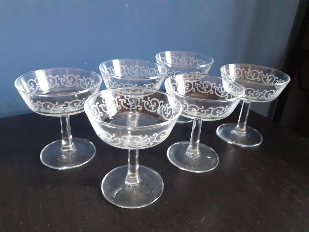 6 Coupes à Champagne vintage, Antiek en Kunst, Antiek | Glaswerk en Kristal, Ophalen