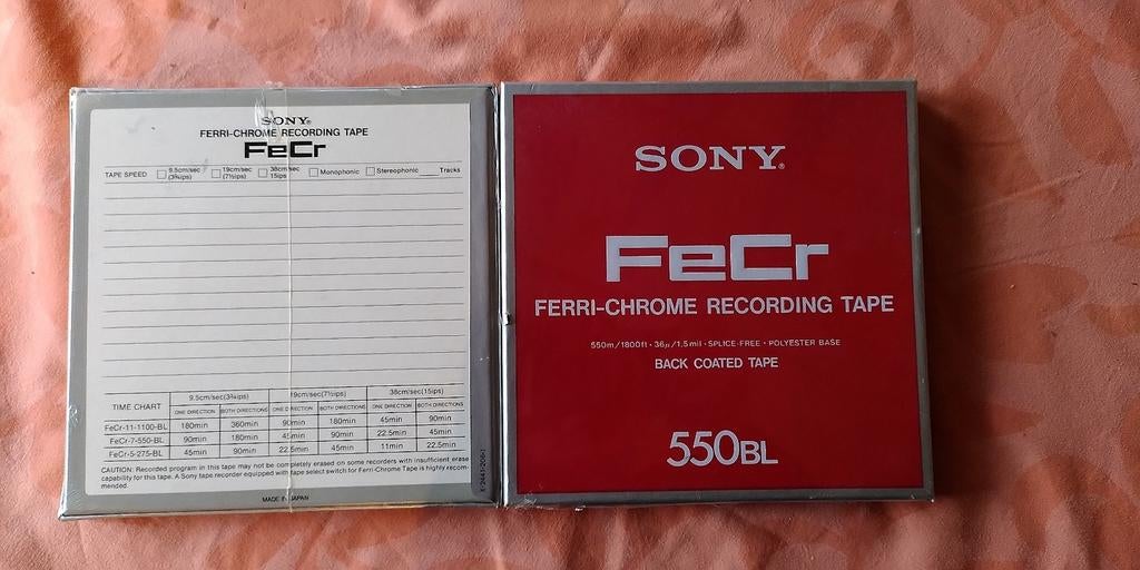 2 ongeopende+1 geopende Sony ferri-chrome recording tapes, Enlèvement
