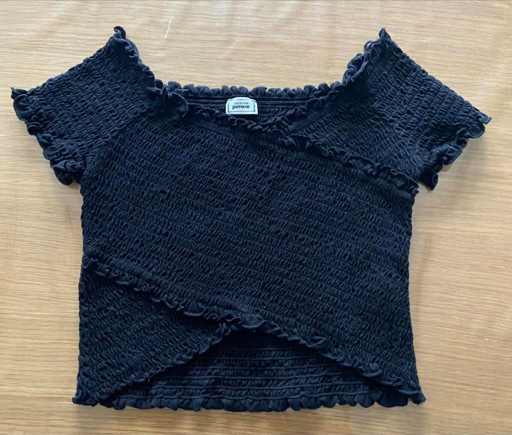 Crop top noir croisé, Pimkie, Comme neuf, Taille 36 (S), Noir