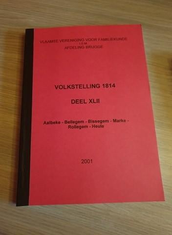 AALBEKE BELLEGEM BISSEGEM MARKE HEULE Volkstelling 1814., Boeken, Ophalen of Verzenden, Zo goed als nieuw