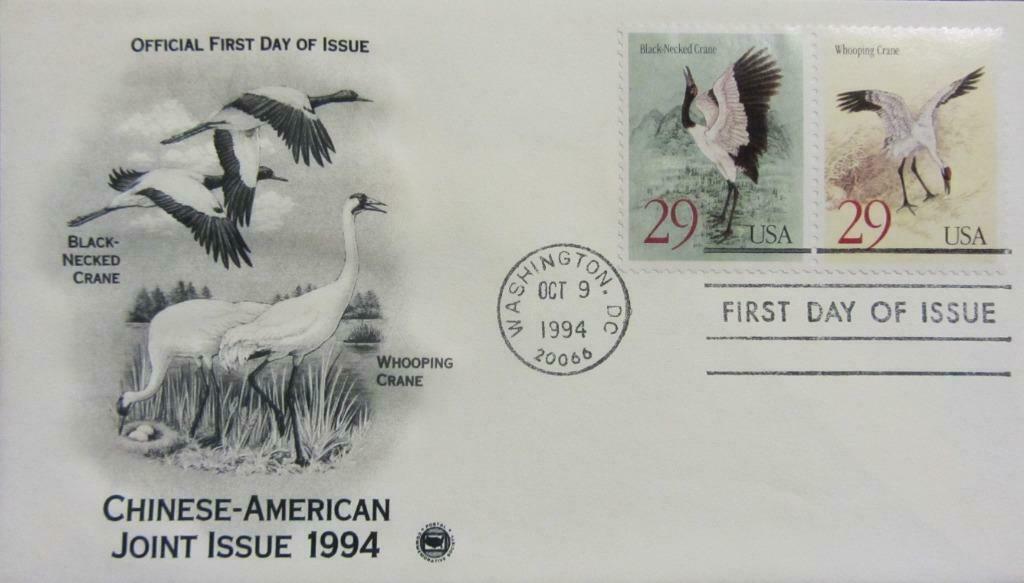 FIRST DAY COVER- U.S.A.- KRAANVOGELS, Ophalen of Verzenden, Gestempeld, Dier of Natuur