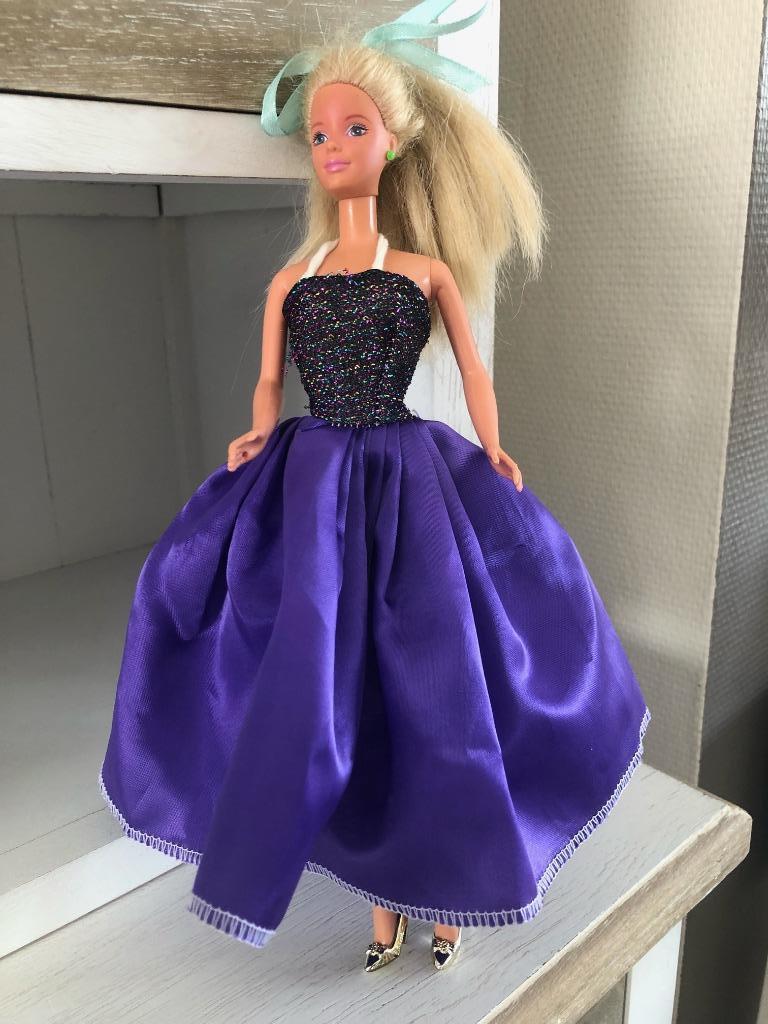 Barbie | Lange zilverblauwe avondjurk, Ophalen of Verzenden, Gebruikt, Barbie