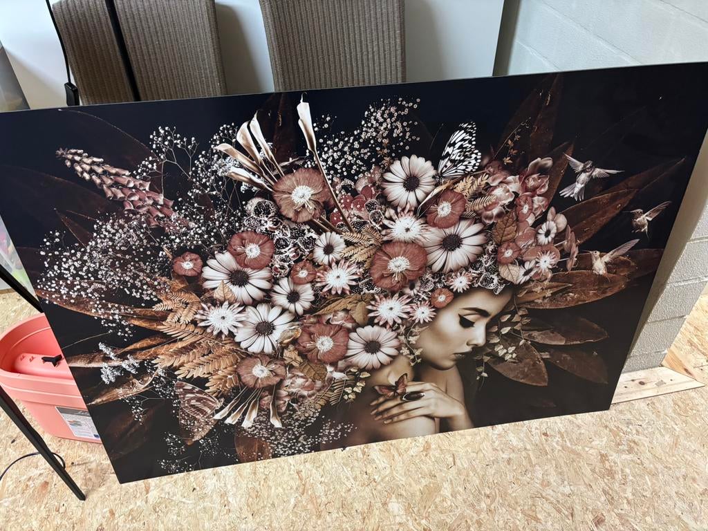 Decoratie muur- kunstwerk, Huis en Inrichting, Woonaccessoires | Schilderijen, Tekeningen en Foto's, Ophalen, Zo goed als nieuw